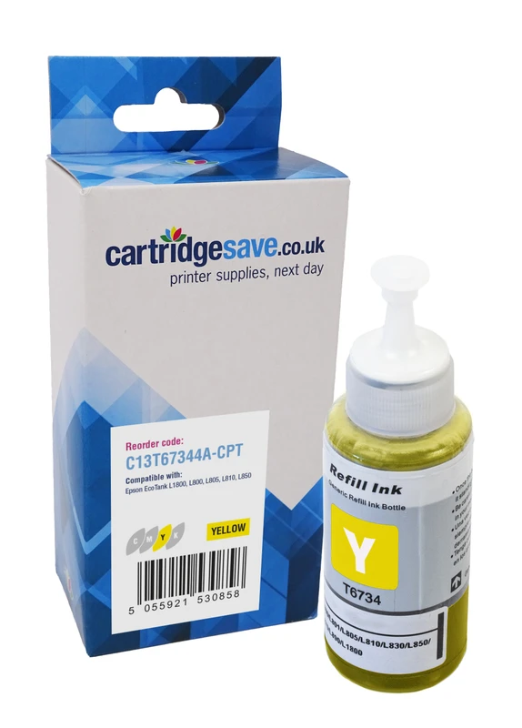 Compatible Epson T6734 Yellow Ink Bottle - (C13T67344A)