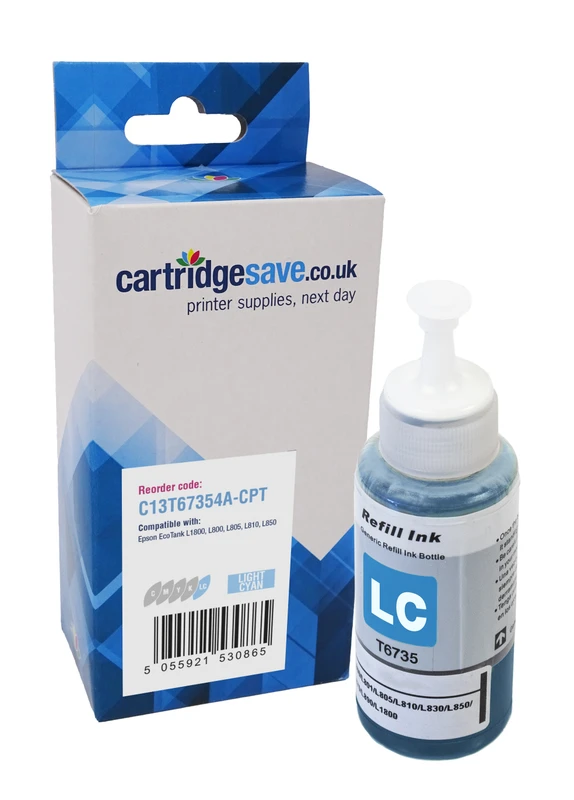 Compatible Epson T6735 Light Cyan Ink Bottle - (C13T67354A)