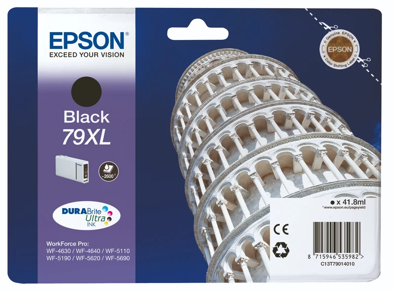 Epson 79XL High Capacity Black Ink Cartridge - (Tower of Pisa T7901)