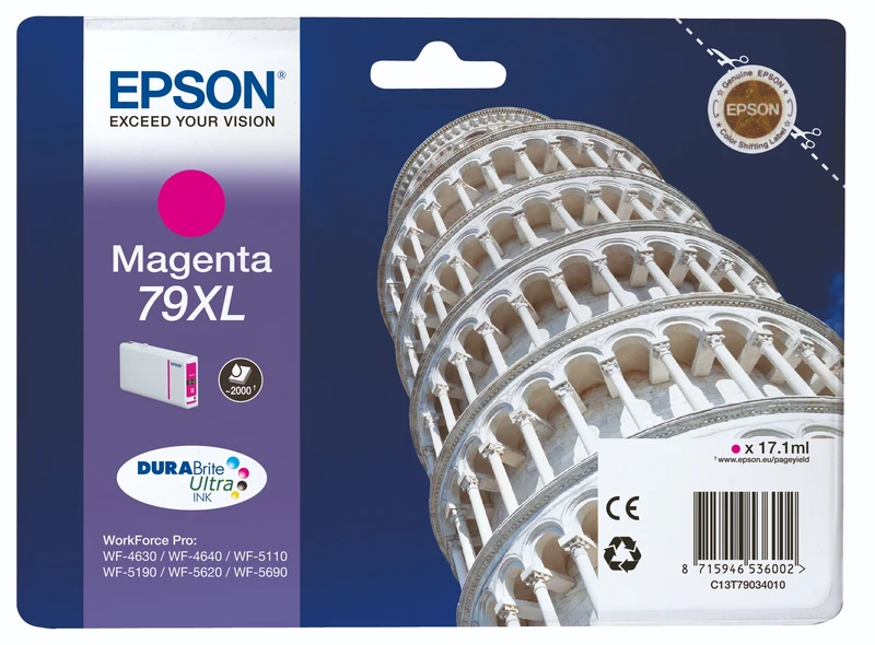 Epson 79XL High Capacity Magenta Ink Cartridge - (Tower of Pisa T7903)