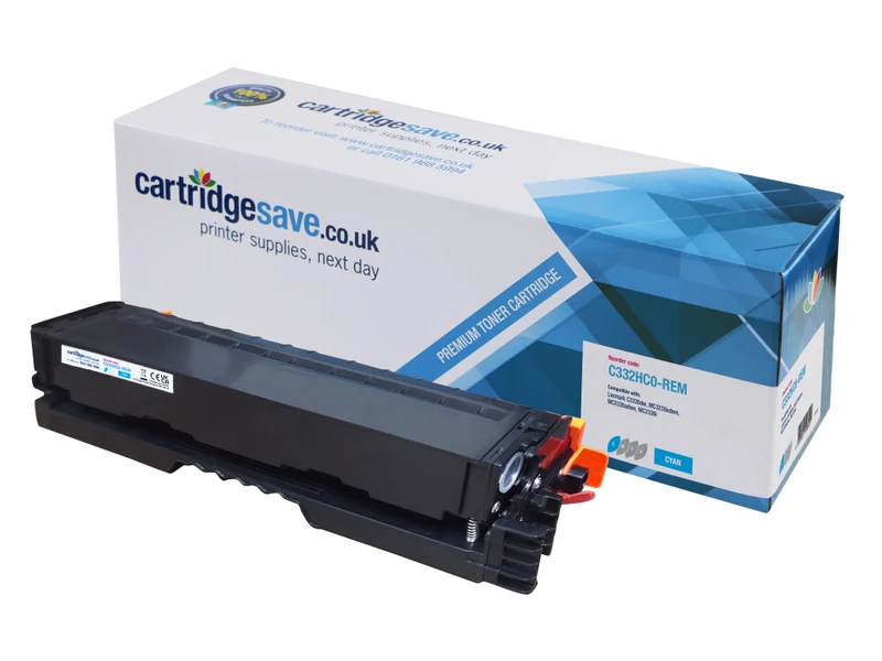 Compatible High Capacity Lexmark C332HC0 Cyan Toner Cartridge