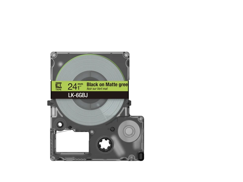 Epson C53S672079 Black on Matte Green Label Tape 24mm x 8m - (LK-6GBJ)