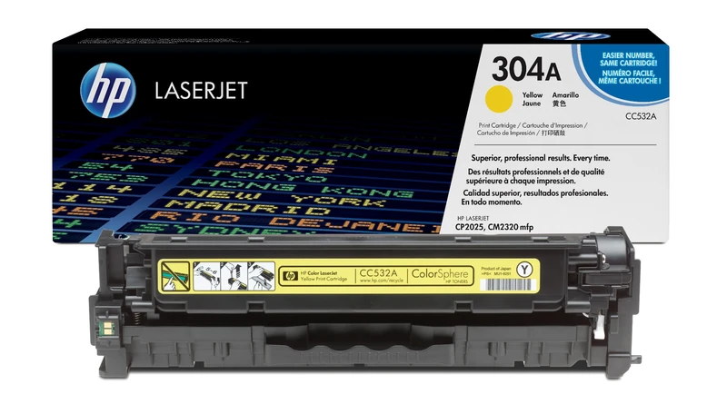 HP 304A Yellow Toner Cartridge - (CC532A)