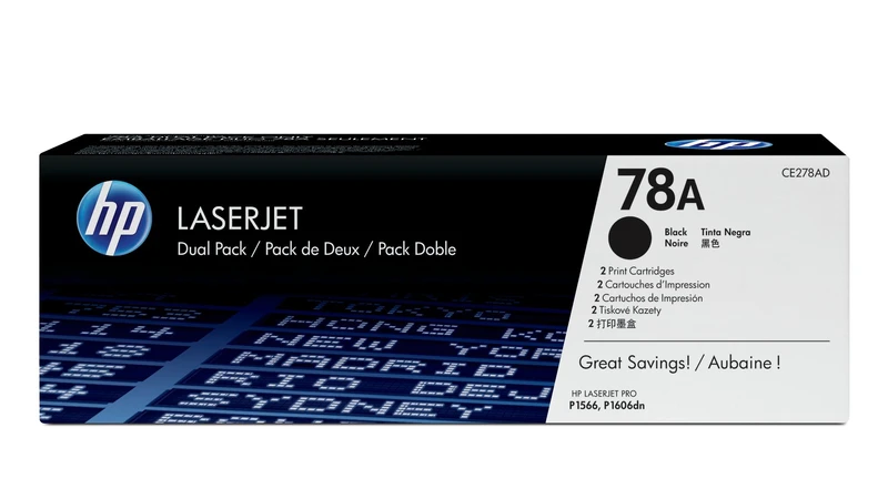 HP 78A Black Toner Cartridge Twin Pack (CE278AD)