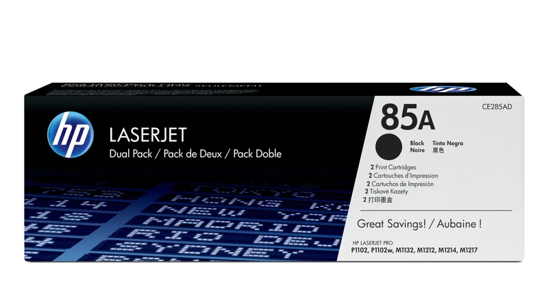 HP 85A Black Toner Cartridge Twin Pack (CE285AD)