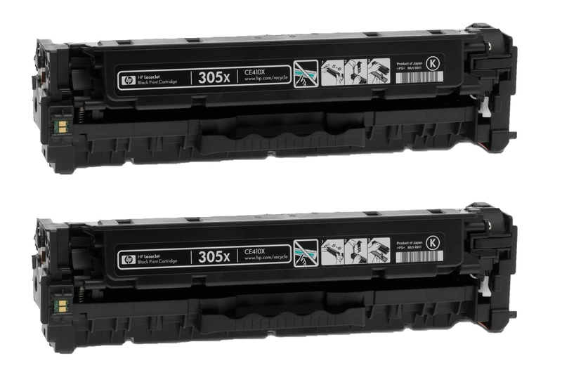 HP 305X High Capacity Black Toner Cartridge Twin Pack - (CE410XD)