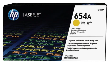 HP 654A Yellow Toner Cartridge - (CF332A)