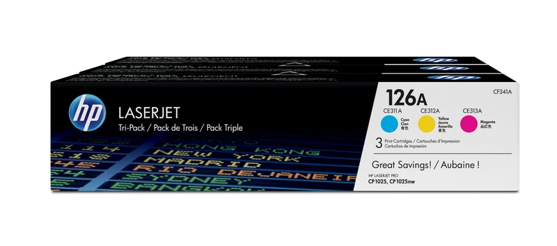 HP 126A 3 Colour Toner Cartridge Multipack - (CF341A)