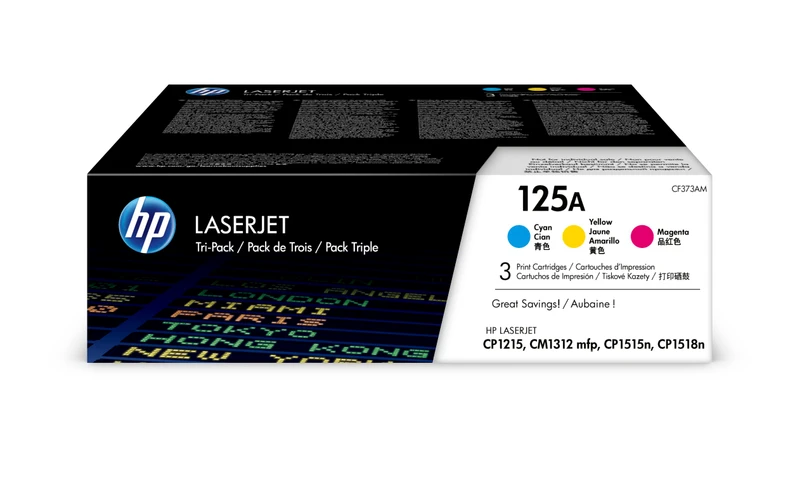 HP 125A 3 Colour Toner Cartridge Multipack - (CF373AM)