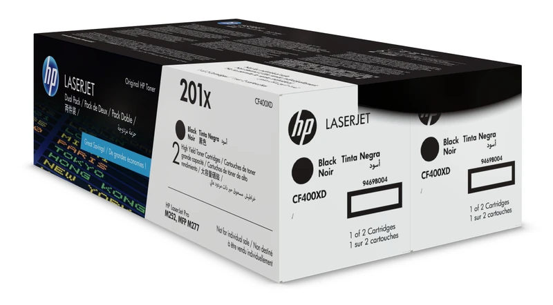 HP 201X High Capacity Black Twin Pack (CF400XD)