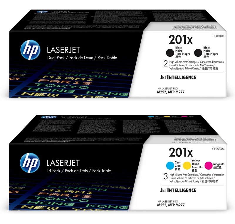 HP 201X High Capacity 5 Colour Toner Cartridge Multipack (CF400XD & CF253XM)