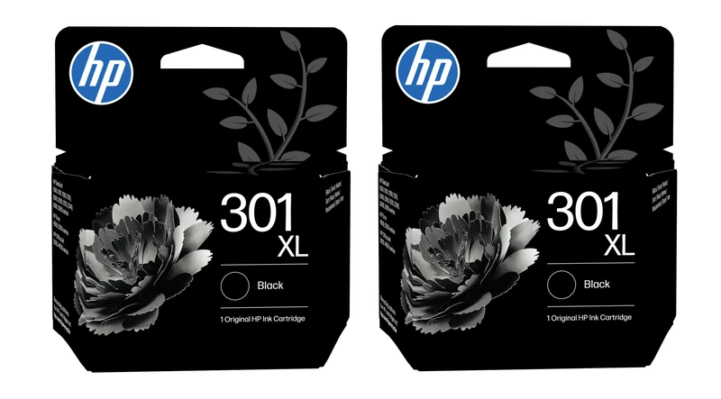 HP 301XL High Capacity Black Ink Cartridge Twin Pack (D8J45AE)