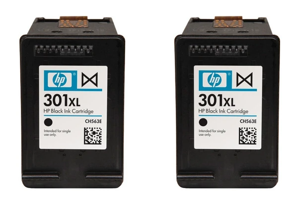 HP 301XL High Capacity Black Ink Cartridge Twin Pack (D8J45AE)