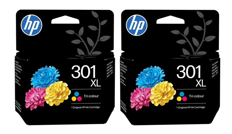 HP 301XL High Capacity Tri-Colour Ink Twin Pack - (D8J46AE)