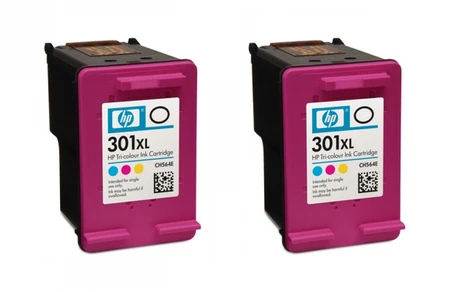 HP 301XL High Capacity Tri-Colour Ink Twin Pack - (D8J46AE)