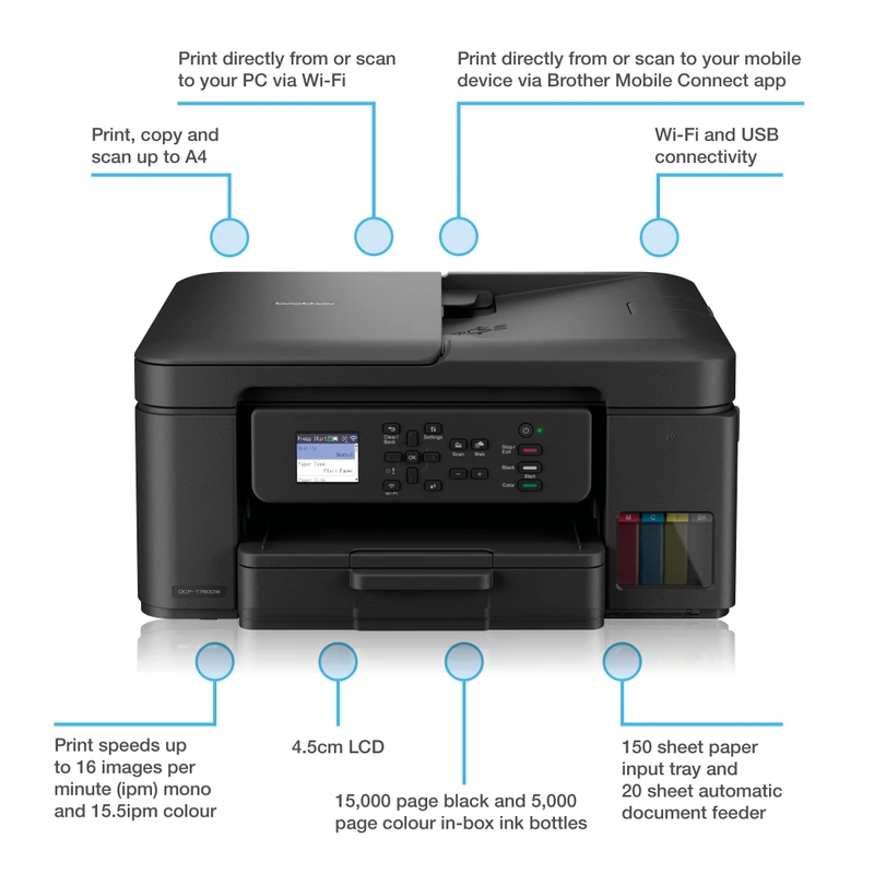 Brother DCP-T780DW A4 Multifunction Colour Inkjet Printer