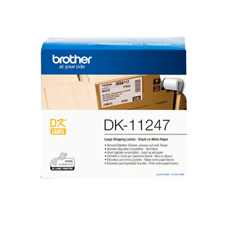 Brother DK-11247 180 x Black On White 103mm x 164mm Permanent Adhesive Large Shipping Labels