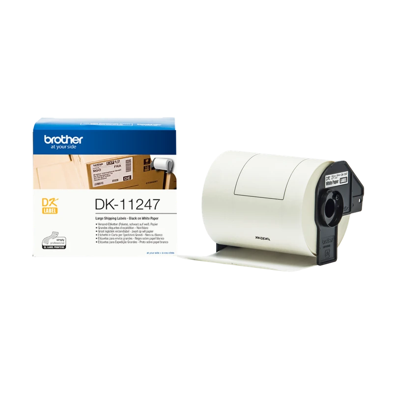 Brother DK-11247 180 x Black On White 103mm x 164mm Permanent Adhesive Large Shipping Labels