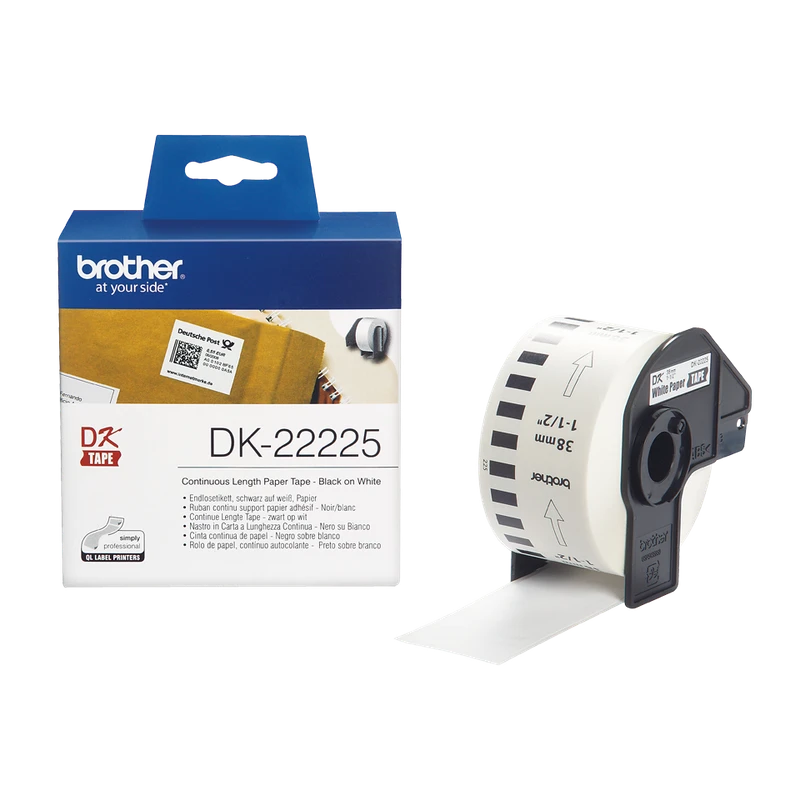 Brother DK22225 Continuous Length 38mm x 30.48m Strong Adhesive Paper Label
