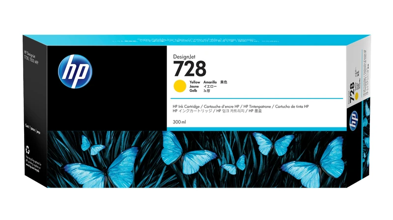 HP 728 Extra High Capacity Yellow Ink Cartridge - (F9K15A)