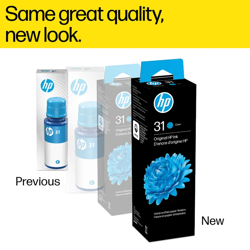 HP 31 Cyan Ink Bottle - (1VU26AE)