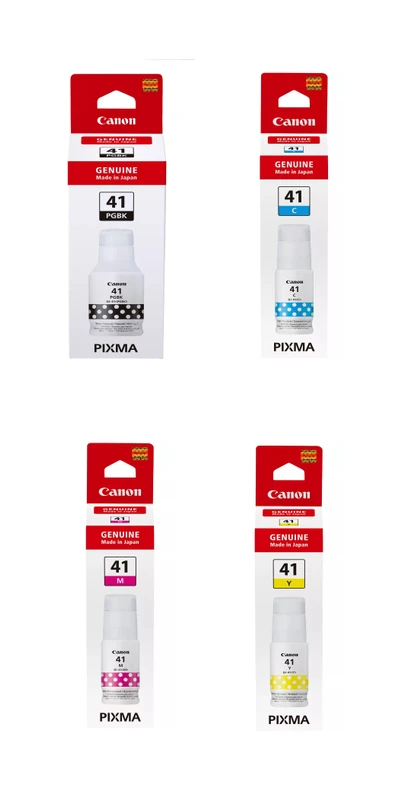 Canon GI-41 4 Colour High Capacity Ink Bottle Multipack (GI-41PGBK, GI-41C, GI-41M, GI-41Y)