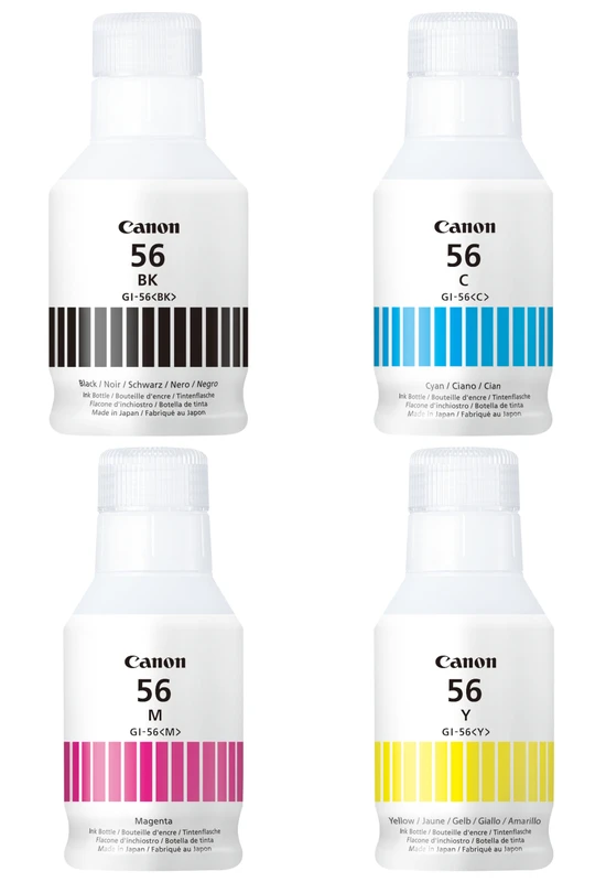 Canon GI-56 4 Colour Ink Bottle Multipack (GI-56PGBK, GI-56C, GI-56M, GI-56Y)
