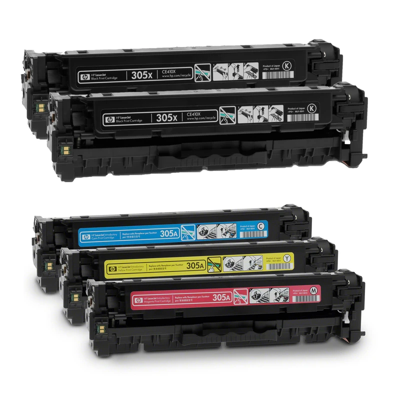 HP 305X / HP 305A 5 Colour Toner Cartridge Multipack (CE410XD & CF370AM)