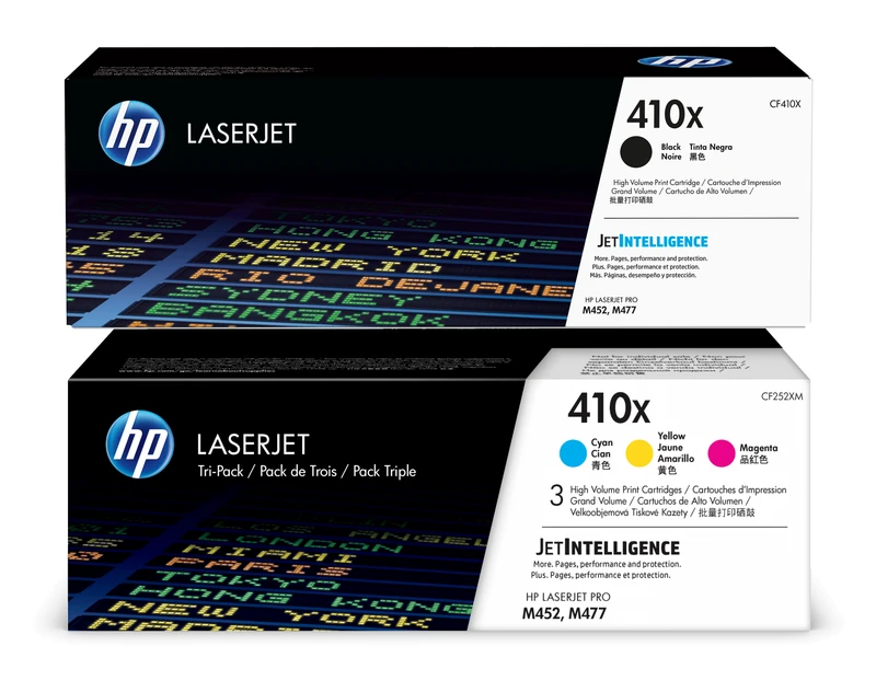 HP 410X 4 Colour High Capacity Toner Cartridge Multipack (CF410X & CF252XM)