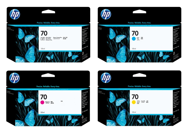 HP 70 4 Colour Ink Cartridge Multipack