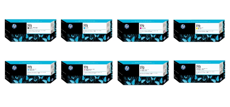 HP 772 8 Colour High Capacity Ink Cartridge Multipack