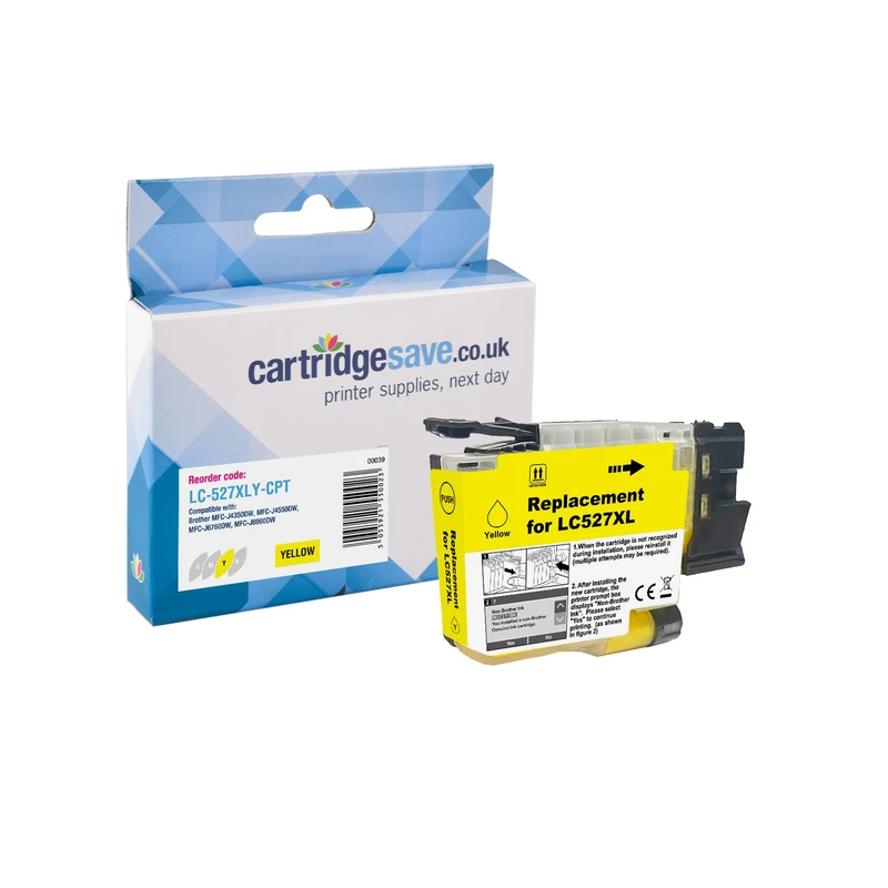 Compatible High Capacity Brother LC-527XLY Yellow Ink Cartridge
