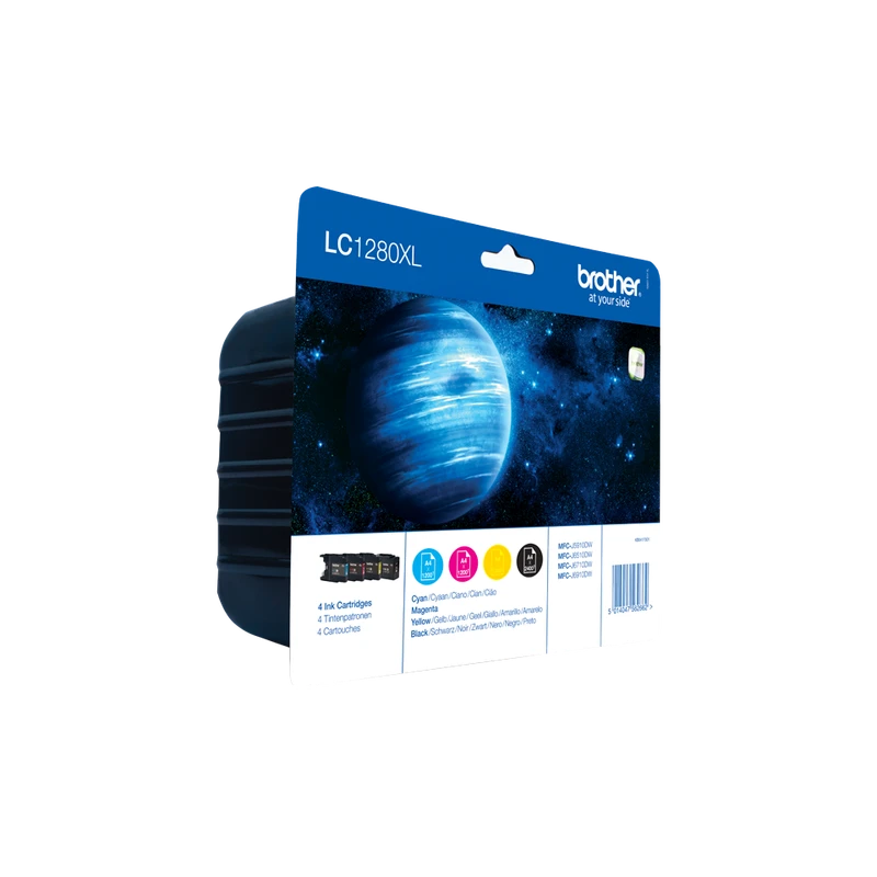High Capacity 4 Colour Brother LC1280XL Ink Cartridge Multipack (LC-1280XLBK/C/M/Y)