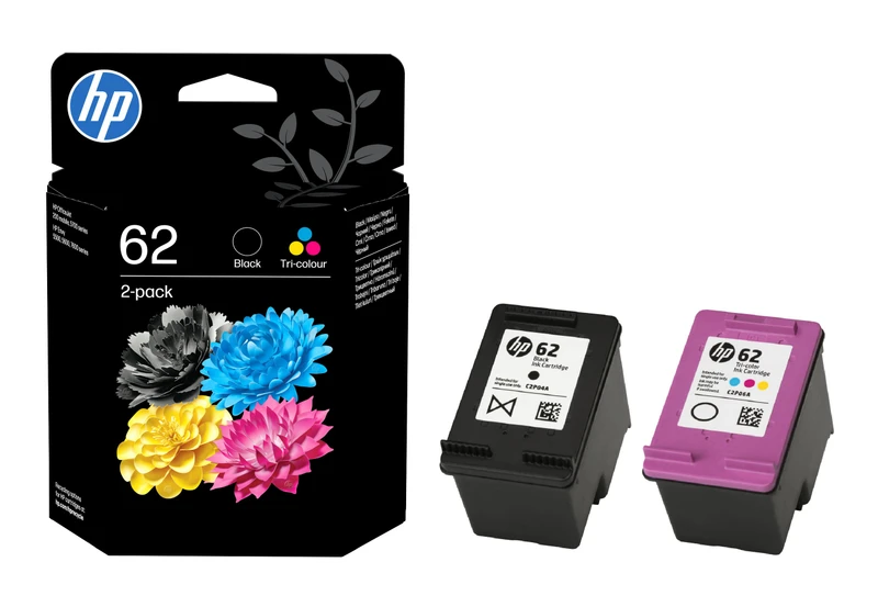 Black & Tri-Colour HP 62 Ink Cartridge Multipack (HP N9J71AE)