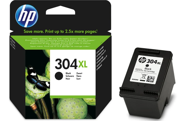HP 304XL High Capacity Black Ink Cartridge - (N9K08AE)