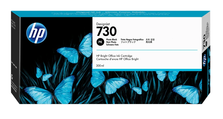 HP 730 High Capacity Photo Black Ink Cartridge - (P2V73A)