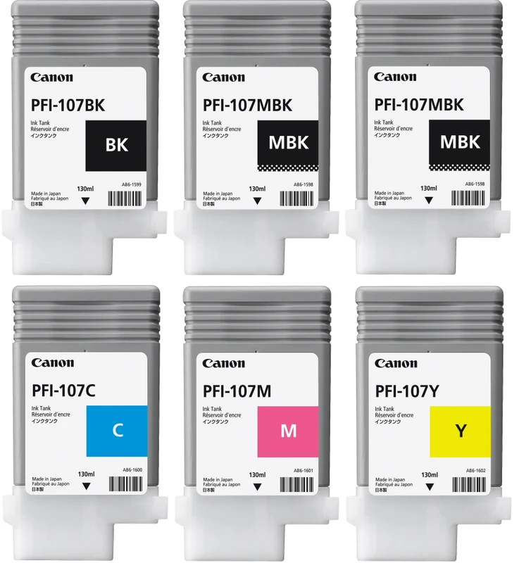 Canon PFI-107 6 Colour Ink Cartridge Multipack