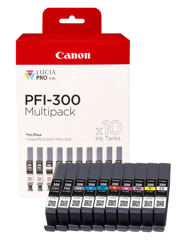 Canon PFI-300 10 Colour Ink Cartridge Multipack