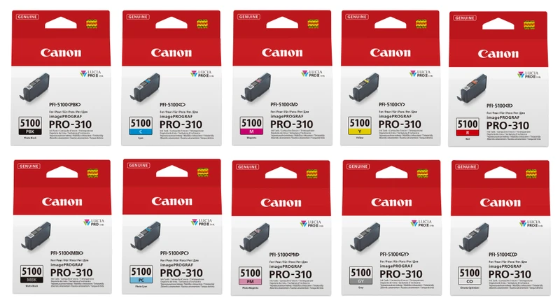 Canon PFI-5100 10 Colour Ink Cartridge Multipack
