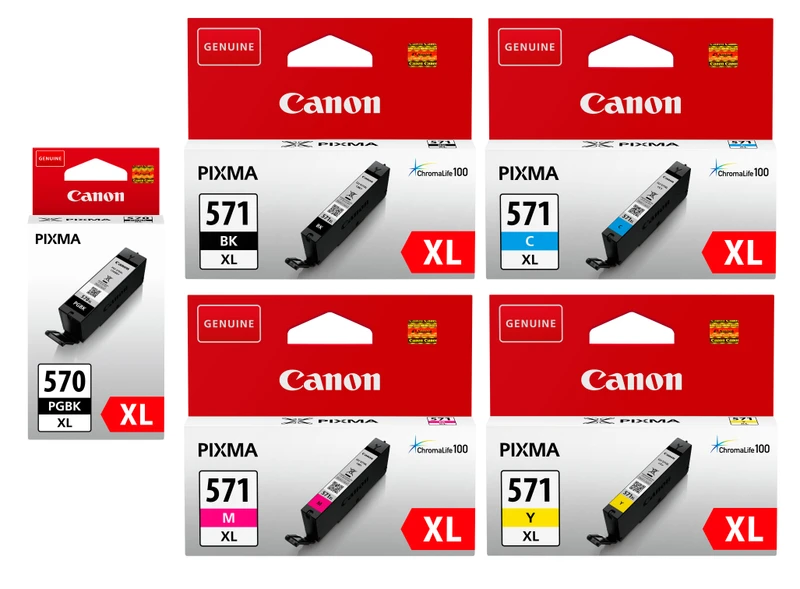 Canon PGI-570XL / CLI-571XL High Capacity 2 x Black & 3 x Colour Ink Cartridge Multipack