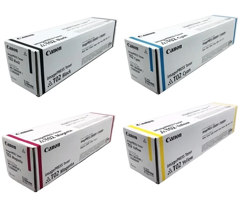 Genuine Canon T02 Toner Cartridge 4 Colour Multipack (8530B001AA /8531B001AA /8532B001AA /8529B001AA)