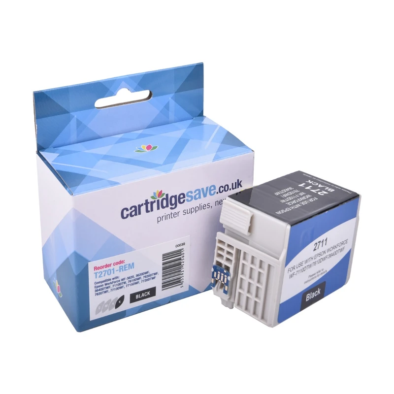 Compatible Epson 27 Black Ink Cartridge - (T2701 Alarm Clock)