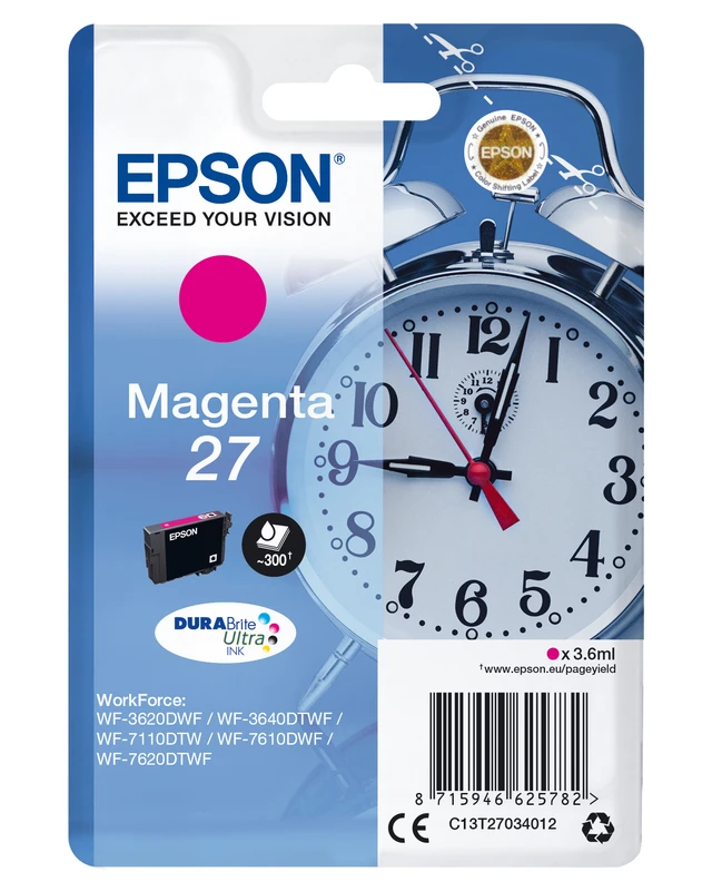 Epson 27 Magenta Ink Cartridge - (T2703 Alarm Clock)