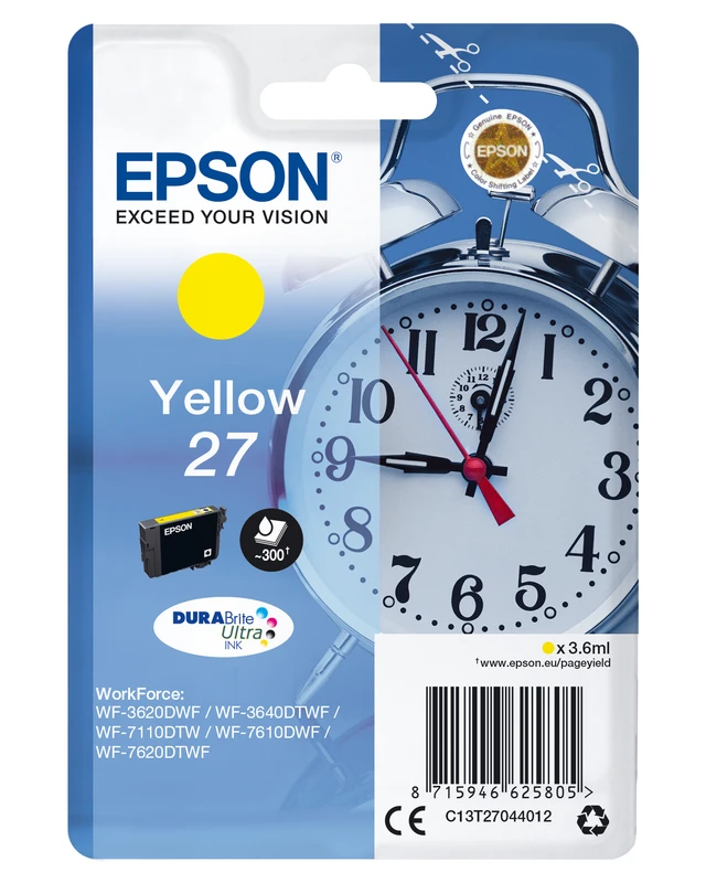 Epson 27 Yellow Ink Cartridge - (T2704 Alarm Clock)