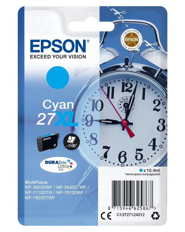 Epson 27XL High Capacity Cyan Ink Cartridge - (T2712 Alarm Clock)