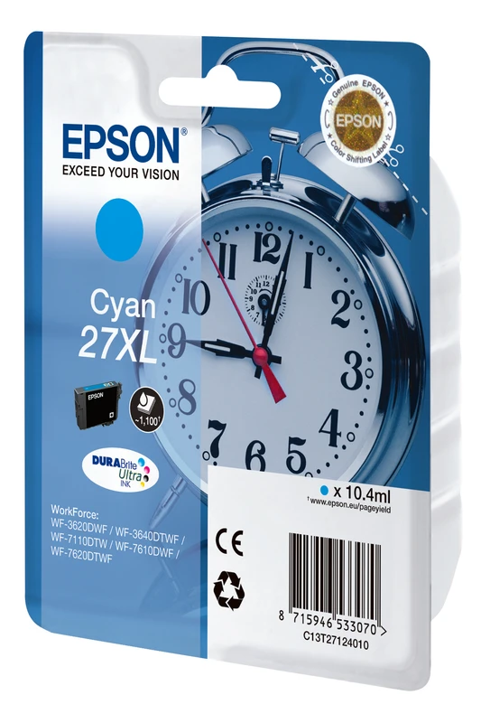 Epson 27XL High Capacity Cyan Ink Cartridge - (T2712 Alarm Clock)