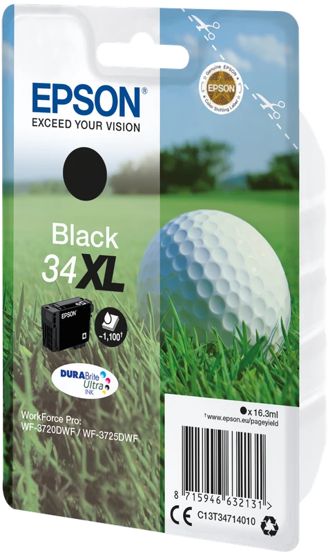 Epson 34XL High Capacity Black Ink Cartridge - (T3471 Golf Ball)
