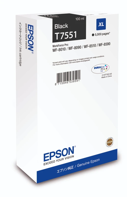Epson T7551 High Capacity Black Ink Cartridge - (C13T755140)