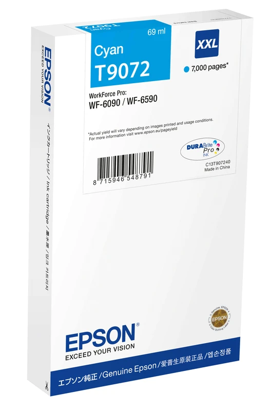 Epson T9072 XXL Extra High Capacity Cyan Ink Cartridge - (C13T907240)