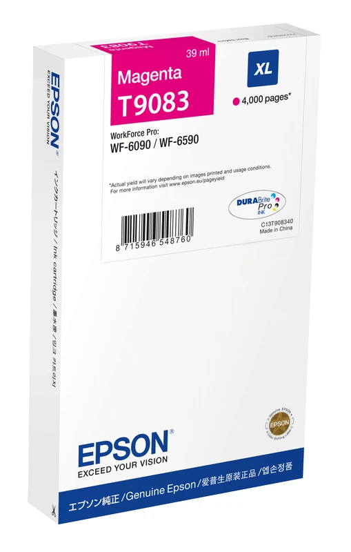 Epson T9083 High Capacity Magenta Ink Cartridge - (C13T908340)